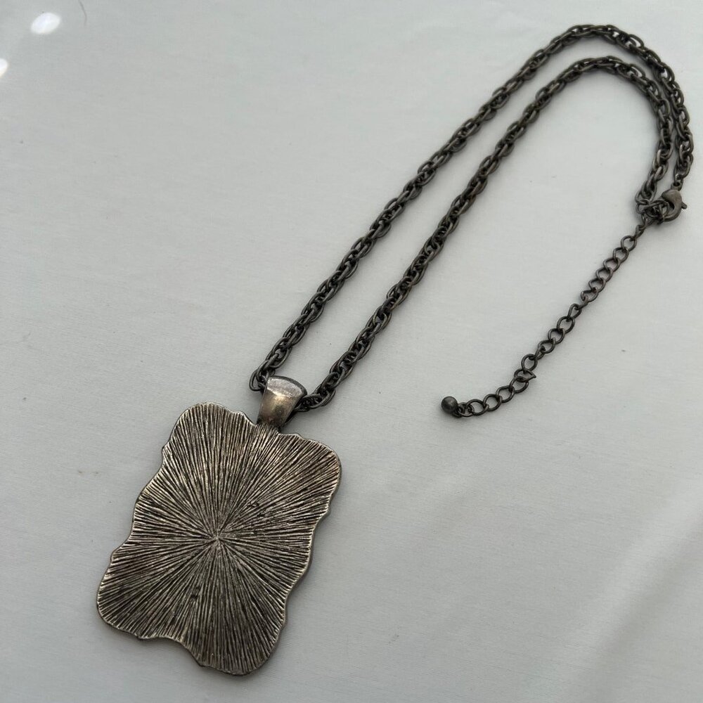 Large Statement Rectangle Cross Pendant Silver To… - image 7